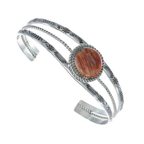 Authentic Navajo Oyster Shell Sterling Silver Cuff Bracelet X10777